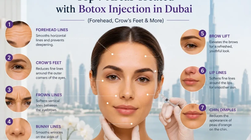 Top 7 Areas Treated with Botox Injection in Dubai