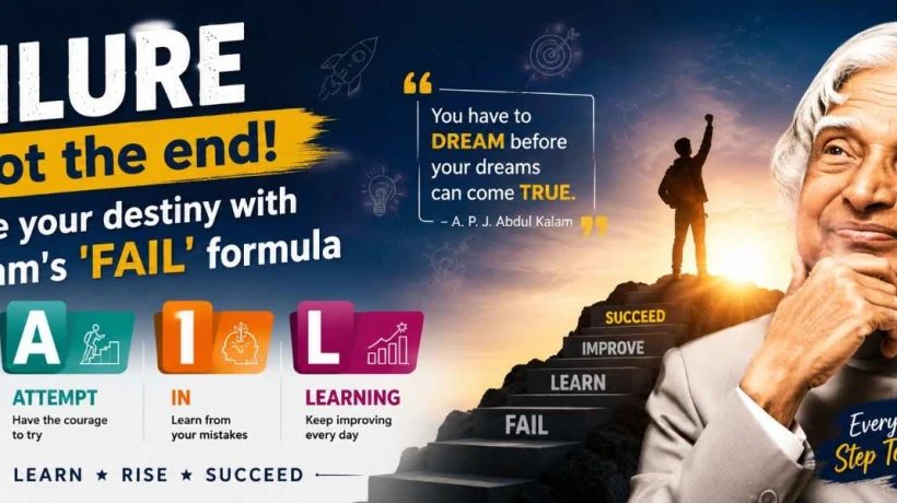 Quote of the Day Failure is not the end! Change your destiny with Kalam's 'FAIL' formula