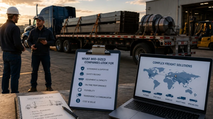 Choosing Flatbed Carriers and Trucking Services: What Mid-Sized Companies Look for in Complex Freight Transportation