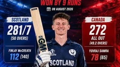 Scotland vs Canada ICC CWC League Two 124th Match: Dundee's Forthill Hosts Another Qualifier