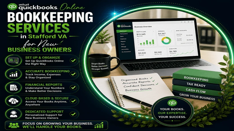 QuickBooks Online Bookkeeping Services Stafford VA for New Business Owners