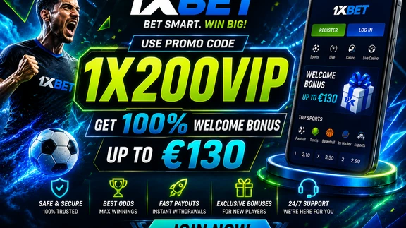 1xBet Promo Code for Free Bet: 1X200VIP – Welcome Offer