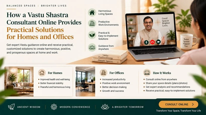 How a Vastu Shastra Consultant Online Provides Practical Solutions for Homes and Offices
