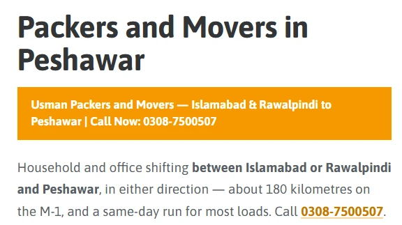 A Complete Guide to Moving from Islamabad to Peshawar and Nowshera