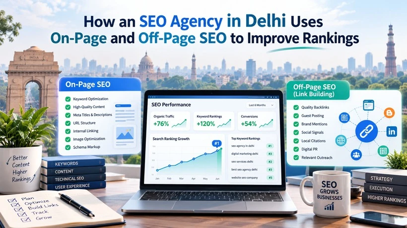 How an SEO Agency in Delhi Uses On-Page and Off-Page SEO to Improve Rankings