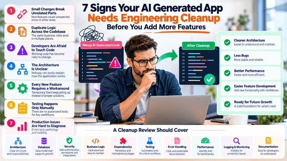 7 Signs Your AI Generated App Needs Engineering Cleanup Before You Add More Features